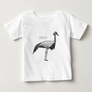 Demoiselle crane bird cartoon illustration baby T-Shirt