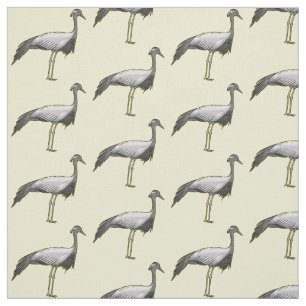 Demoiselle crane bird cartoon illustration fabric