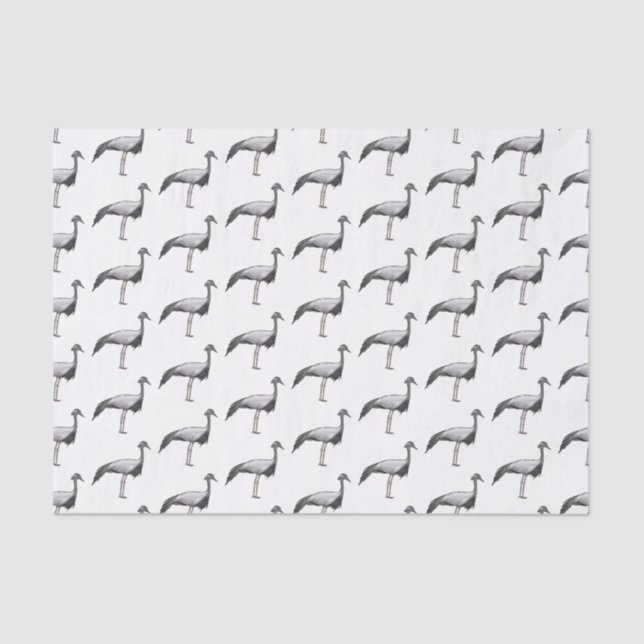 Demoiselle crane bird cartoon illustration  tissue paper (Front)