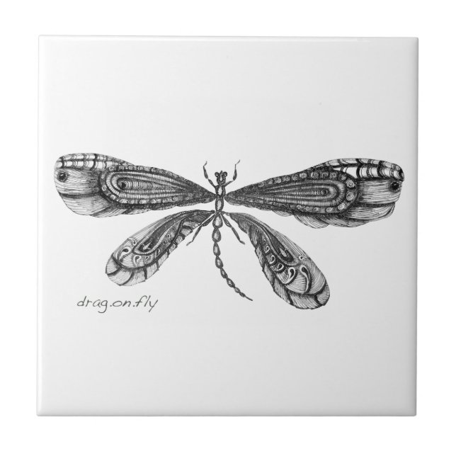'Demoiselle'  is a dragonfly Tile (Front)