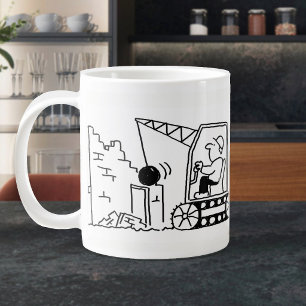 Demolition Contractor Cartoon Large Coffee Mug