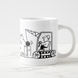 Demolition Contractor Cartoon Large Coffee Mug