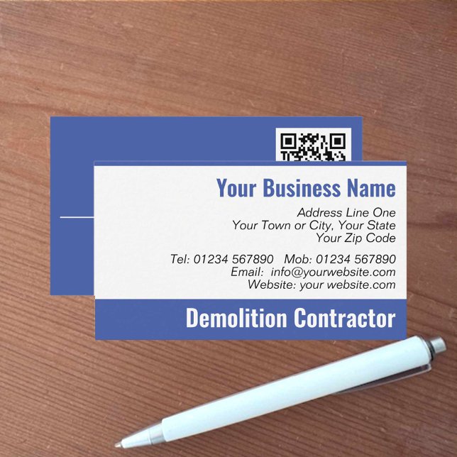 Demolition Contractor QR Code Business Card (Creator Uploaded)
