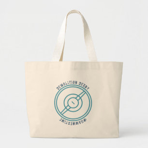Demolition Derby - Blue Station Large Tote Bag