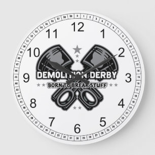 Demolition Derby Born to Break Stuff Large Clock