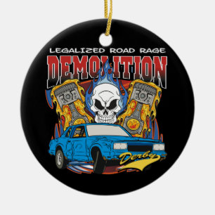 Demolition Derby Ceramic Tree Decoration