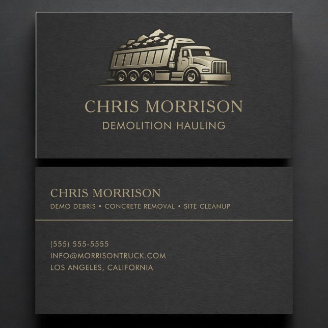 Demolition Hauling Services Professional Business Card (Creator Uploaded)