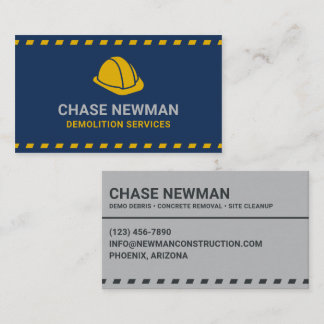 Demolition Services Hardhat Dark Blue Business Card