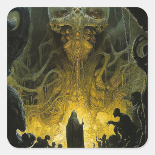 Demon Alien Underworld Creature Square Sticker