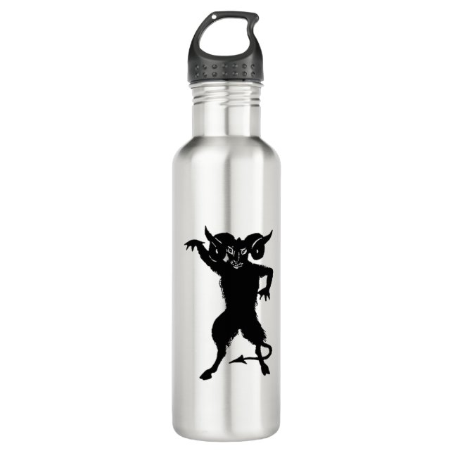Demon Aries Black and White 710 Ml Water Bottle (Front)