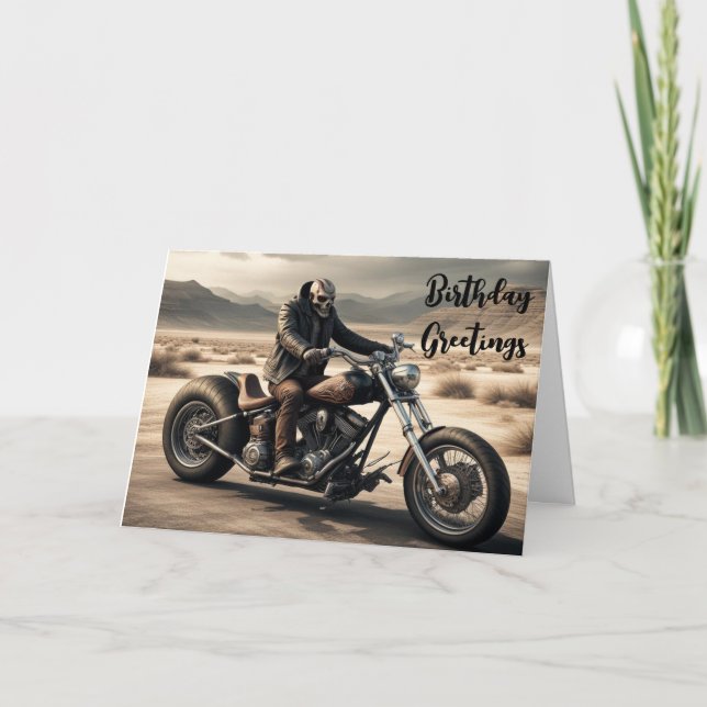 demon biker birthday card (Front)