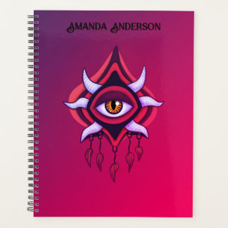Demon Eye - Whimsigoth Horror Art in Pink Planner