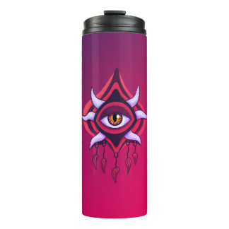 Demon Eye - Whimsigoth Horror Art in Pink Thermal Tumbler