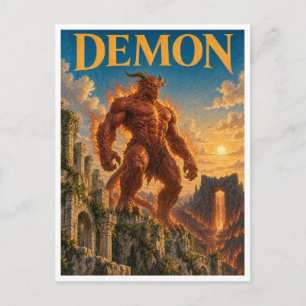 Demon, Gothic Fantasy Monster Postcard