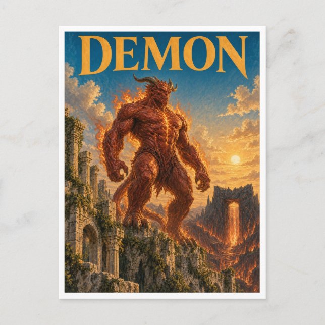 Demon, Gothic Fantasy Monster Postcard (Front)