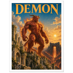 Demon, Gothic Fantasy Monster Postcard