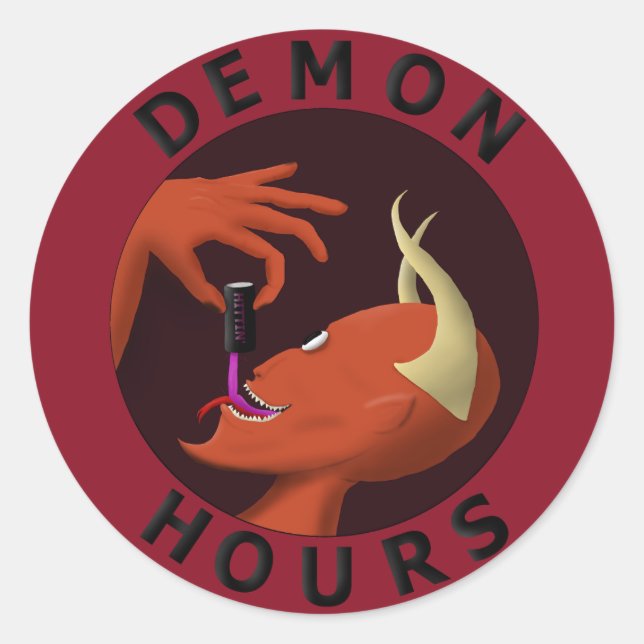 Demon Hours Classic Round Sticker (Front)