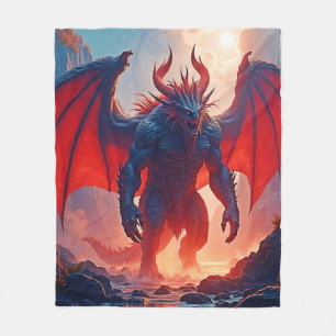 Demon King: Eternal Dragon Shadow Art Fleece Blanket