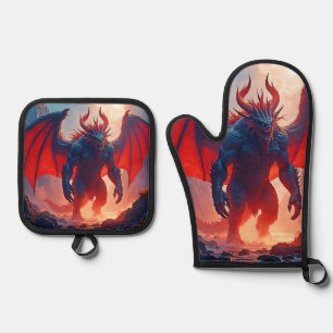 Demon King: Eternal Dragon Shadow Art Oven Mitt & Pot Holder Set