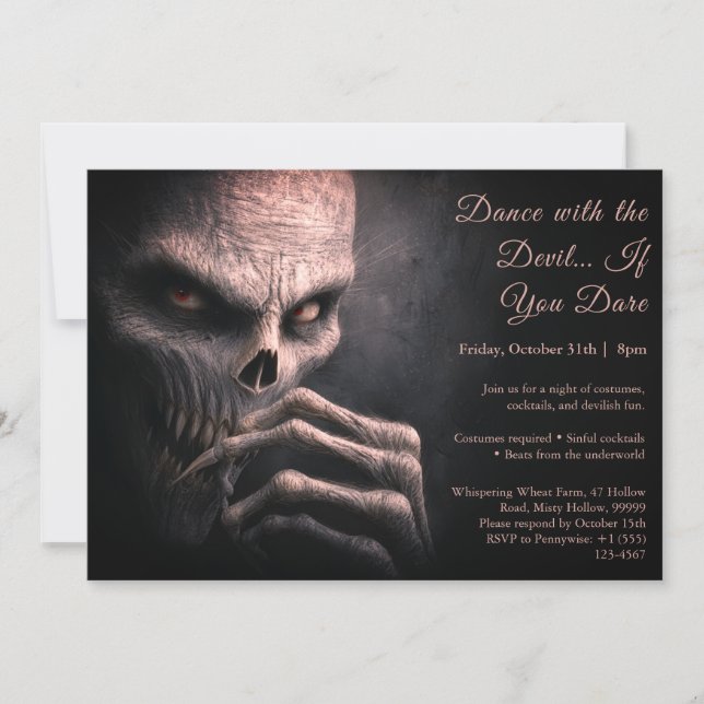 Demon Night Halloween Costume Party Invitation (Front)