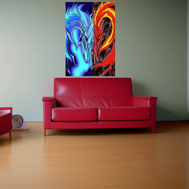 Demon of water and fire | AI Art Poster (Creator Uploaded)