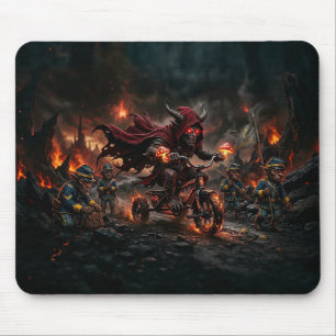 Demon On Tricycle With U.S. Cavalry Trolls Mouse Mat