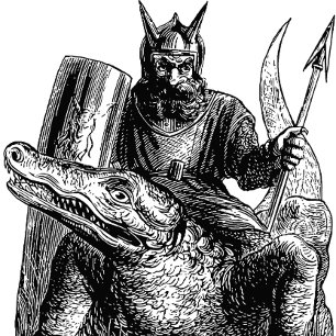 Demon Or Spirit Mounted On A Crocodile Tie