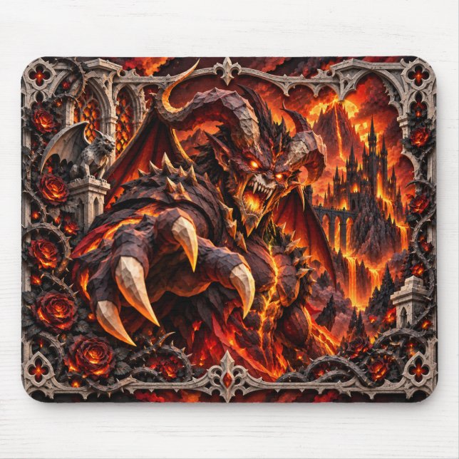 Demon, Paper Cut Monster Mouse Mat (Front)