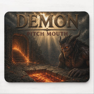 Demon Pitch Mouth Dark Realism Mouse Mat