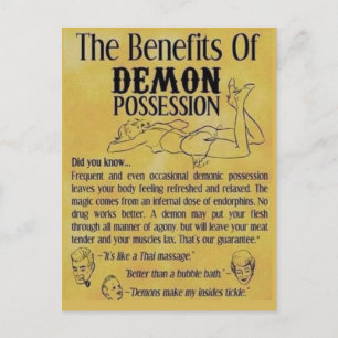 demon possession postcard