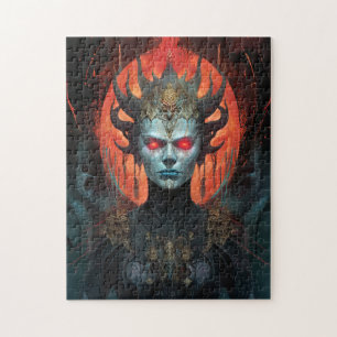 Demon Queen Dark Goddess Fantasy Art Jigsaw Puzzle
