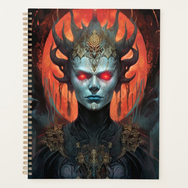 Demon Queen Dark Goddess Fantasy Art Planner (Front)