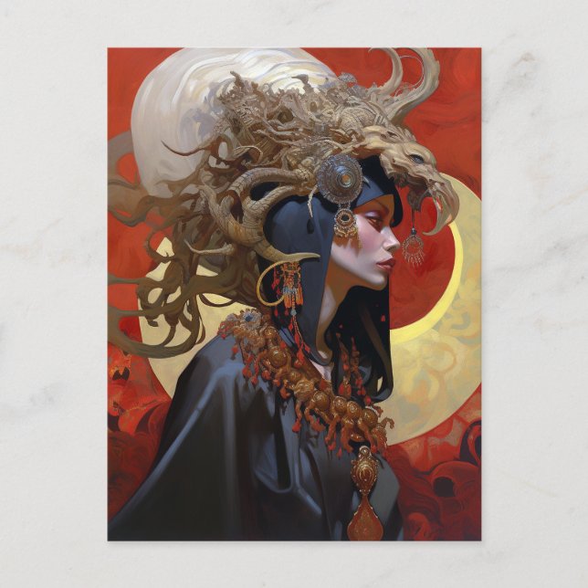 Demon Queen Fantasy Art Postcard (Front)