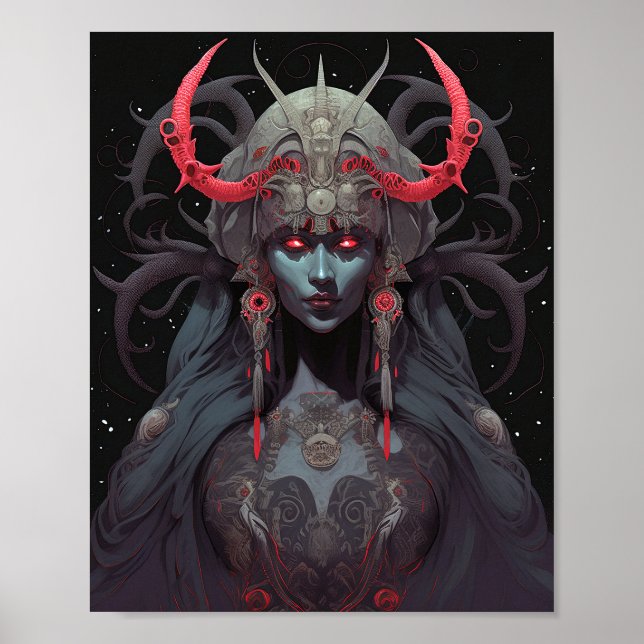 Demon Queen Fantasy Art Poster (Front)