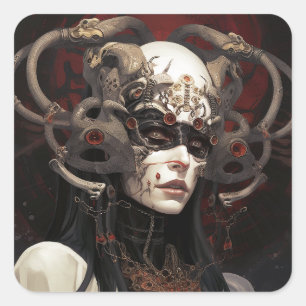 Demon Queen Fantasy Art Square Sticker