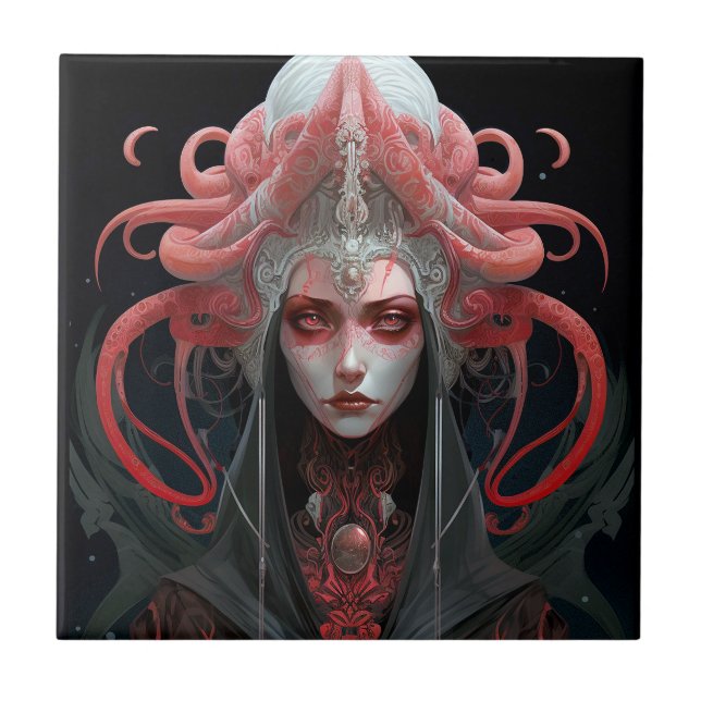 Demon Queen Fantasy Art Tile (Front)