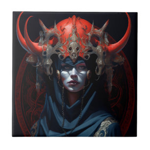 Demon Queen Fantasy Art Tile