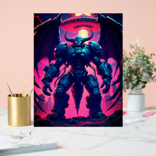 Demon Roboter mit Flügel bei einem UFO Acrylic Sign