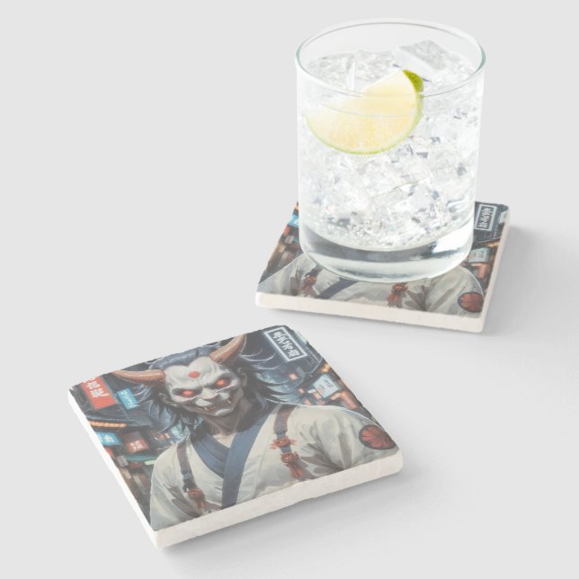 Demon Samurai Stone Coaster (Side)