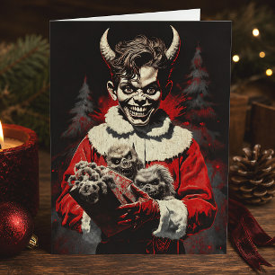 Demon Santa Gothic Horror Spooky Christmas Holiday Card