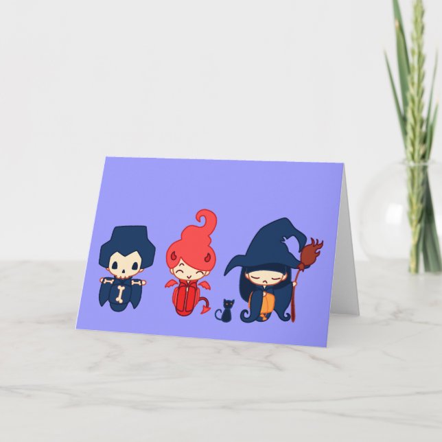 demon skeleton & witch holiday card (Front)