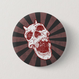 Demon Skull 6 Cm Round Badge