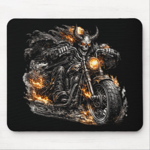 Demon Skull Biker Motorcycle Mouse Mat