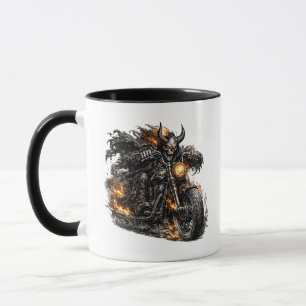 Demon Skull Biker Motorcycle Mug