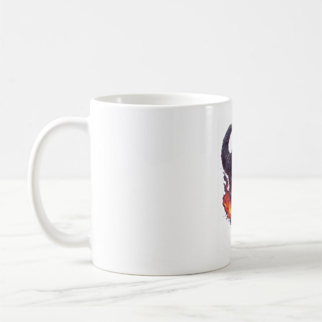 Demon Skull Firestorm Coffee Mug (Left)