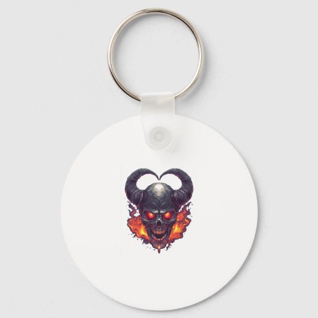 Demon Skull Firestorm Key Ring (Front)