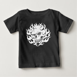 Demon Skull in Flames Baby T-Shirt