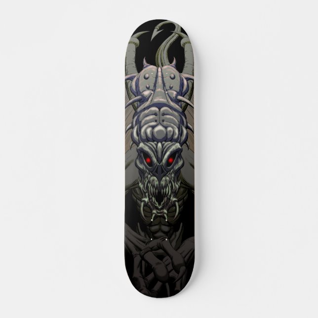 Demon Skull Skateboard (Monochrome Variant) (Front)