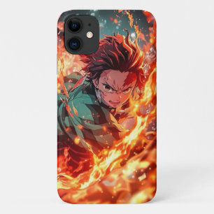 demon slayer anime tanjiru fire power iPhone 11 case