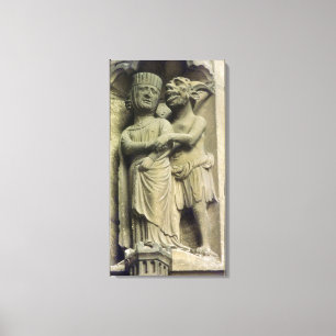 Demon tempting a woman, exterior figure canvas print